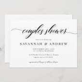 クラシックエレガントScript Coolesブライダルシャワー 招待状 (正面/裏面)