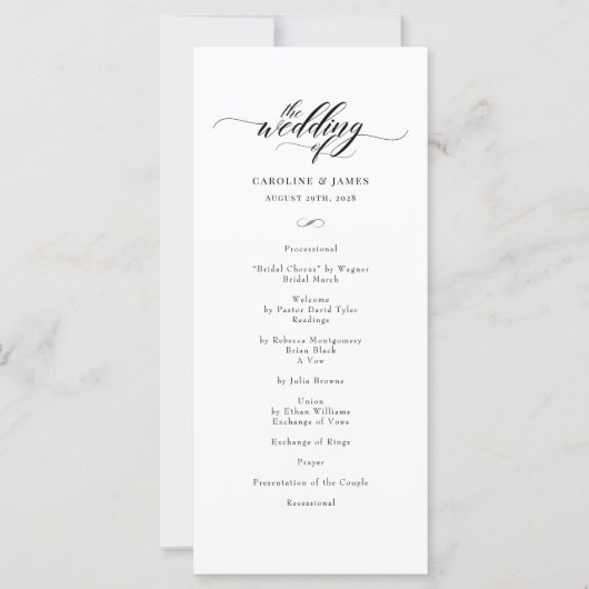 クラシックエレガントScript Front Back結婚式 プログラム (正面)