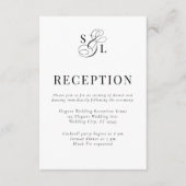 クラシックエレガントScript Monogram Wedding Reception エンクロージャーカード (正面)