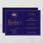 クラシックエレガントScript No Photo Graduation 案内状 (正面/裏面)