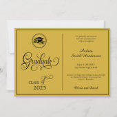 クラシックエレガントScript No Photo Graduation 案内状 (正面)