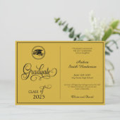 クラシックエレガントScript No Photo Graduation 案内状 (スタンド正面)