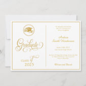 クラシックエレガントScript No Photo Graduation 案内状 (正面)