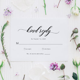 クラシックエレガントScript Wedding RSVPカード
