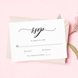 クラシックエレガントScript Wedding RSVPカード