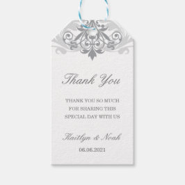クラシックエレガントSilver 結婚's Thank You ギフトタグ