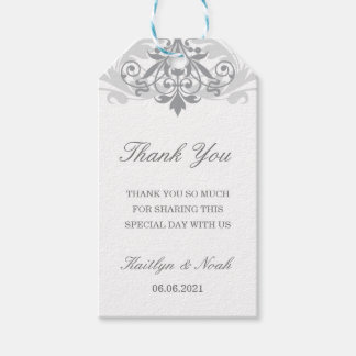 クラシックエレガントSilver 結婚's Thank You ギフトタグ