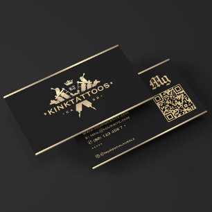 クラシックエレガントTattooist Tattoo Artist Black 名刺