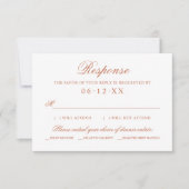 クラシックエレガントTerracotta結婚のディナーオプション 出欠カード (正面)