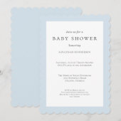 クラシックエレガントWildflower Blue Baby Shower 招待状 (正面/裏面)