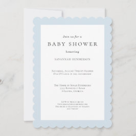 クラシックエレガントWildflower Blue Baby Shower 招待状