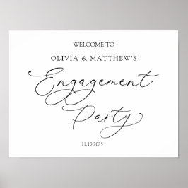 クラシックエンゲージメントパーティーウェルカムサイン ポスター