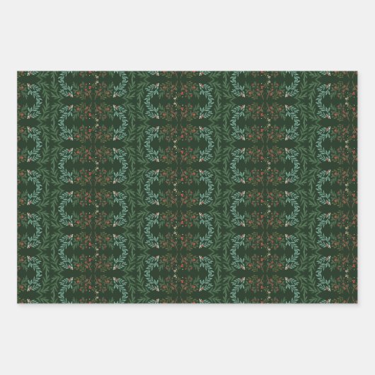 クラシックエンチャントエレガンスホリデークリスマス ラッピングペーパーシート (正面3)