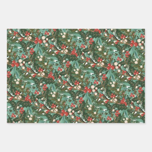 クラシックエンチャントエレガンスホリデークリスマス ラッピングペーパーシート (正面2)