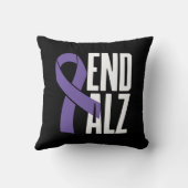 クラシックエンドALZ認識度と紫リボン クッション (裏面)