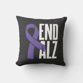 クラシックエンドALZ認識度と紫リボン クッション