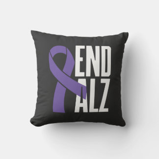 クラシックエンドALZ認識度と紫リボン クッション