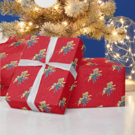 クラシックオズの魔法使いの赤いクリスマス包装紙 ラッピングペーパー