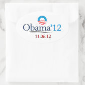 クラシックオバマ2012オーバルステッカー 楕円形シール (バッグ)
