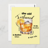 クラシックオファッションドールドレシピカクテルアート ポストカード (正面/裏面)