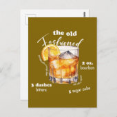 クラシックオファッションドールドレシピカクテルアート ポストカード (正面/裏面)