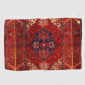 クラシックオリエンタルラグデザイン-   暖色 ゴルフタオル (横)