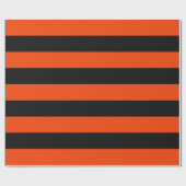 クラシックオレンジとブラックのオーニングストライプハロウィン ラッピングペーパー (フラット)