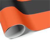 クラシックオレンジとブラックのオーニングストライプハロウィン ラッピングペーパー (ロールコーナー)