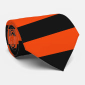 クラシックオレンジとブラックのストライプ ネクタイ (ロール)