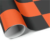 クラシックオレンジとブラック市松模様にの ラッピングペーパー (ロールコーナー)