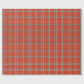 クラシックオレンジオータムタータンチェック格子模様 ラッピングペーパー (フラット)