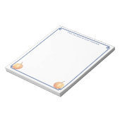 クラシックオレンジカボンプキンネイビーブルー名前をカスタムする秋 ノートパッド (回転)