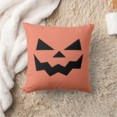 クラシックオレンジジャックオランタンパンプキン顔 クッション (ブランケット)