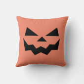 クラシックオレンジジャックオランタンパンプキン顔 クッション (裏面)