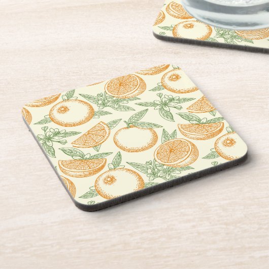 クラシックオレンジ色の果実 コースター (左側)