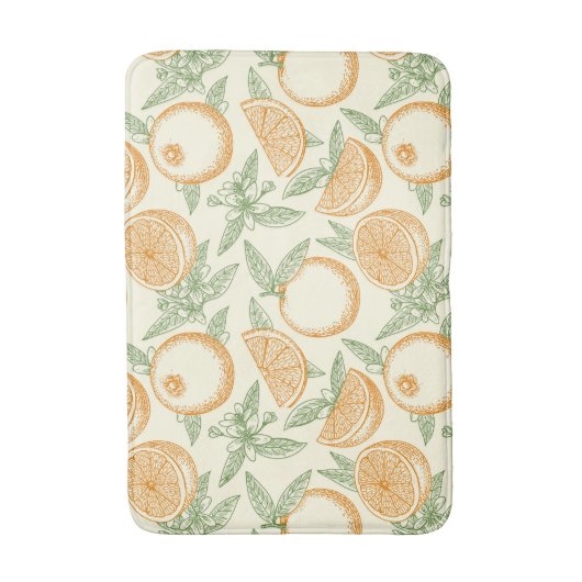 クラシックオレンジ色の果実 バスマット (正面縦)