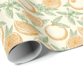 クラシックオレンジ色の果実 ラッピングペーパー (ロールコーナー)