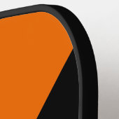 クラシックオレンジ、黒とグレーのストライプ ピックルボールラケット (左詳細)