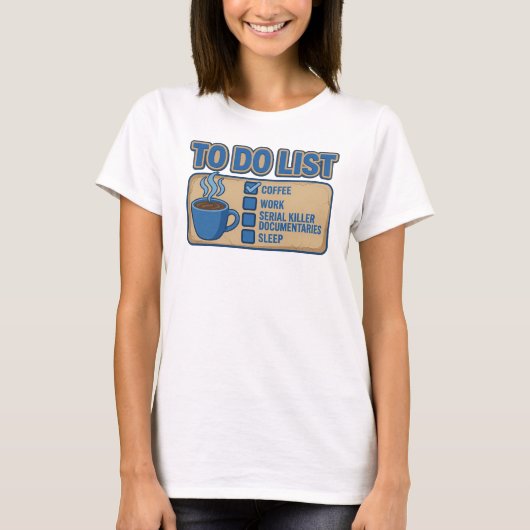 クラシックオレンジ COFFEE WORK TRUE CRIME アートプリント Tシャツ (正面)