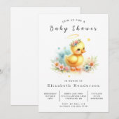 クラシックオンライン鴨ベビーシャワー 招待状 (正面/裏面)