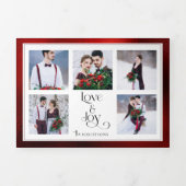 クラシックオーダーメイドの愛と喜びタイポグラフィ数々の – 写真 三つ折りクリスマスカード (カバー)