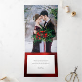 クラシックオーダーメイドの愛と喜びタイポグラフィ数々の – 写真 三つ折りクリスマスカード (内部)