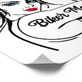 クラシックオートバイバイクもしくは自転車に乗る人バイクもしくは自転車に乗る人ママ妻おばあちゃん ポスター (角)