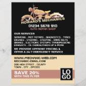 クラシックオートバイ、自動整備士&修理広告 チラシ (正面)