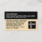 クラシックオートバイ、自動整備士&修理 名刺 (裏面)