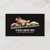 クラシックオートバイ、自動整備士&修理 名刺 (正面)