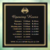 クラシックオープニングアワーズ ビジネス ロゴ ブラック ゴールド ウィンドウサイン (シート3)