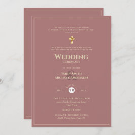 クラシックオールインワンほこりっぽいバラ金ゴールドカソリッ結婚クス 招待状