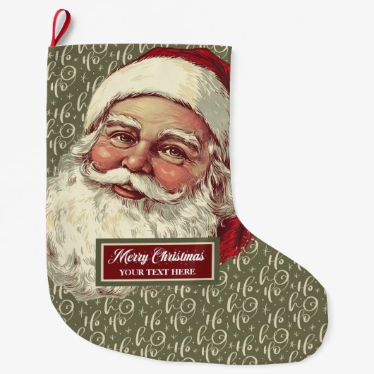 クラシックオールドサンファッションドタクリスマスストッキング ラージクリスマスストッキング (正面)