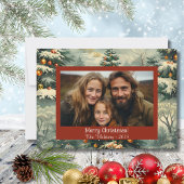 クラシックオールドファッションドクリスマスツリーホリディフォト シーズンカード